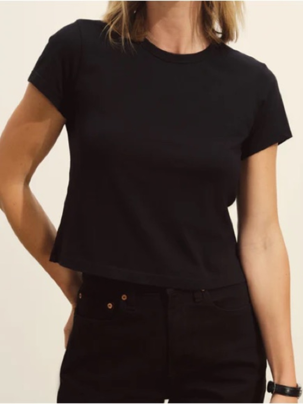 Buck Mason Black Pima Boxy Crew tee